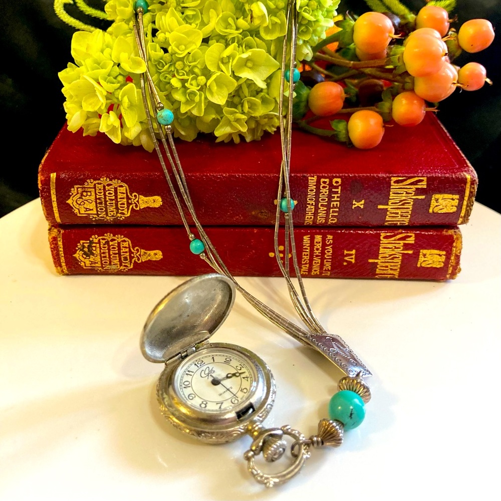 Handmade silver and turquoise necklace